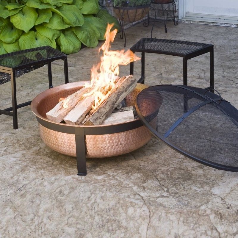 CobraCo Hand-Hammered Copper Fire Pit With Stand