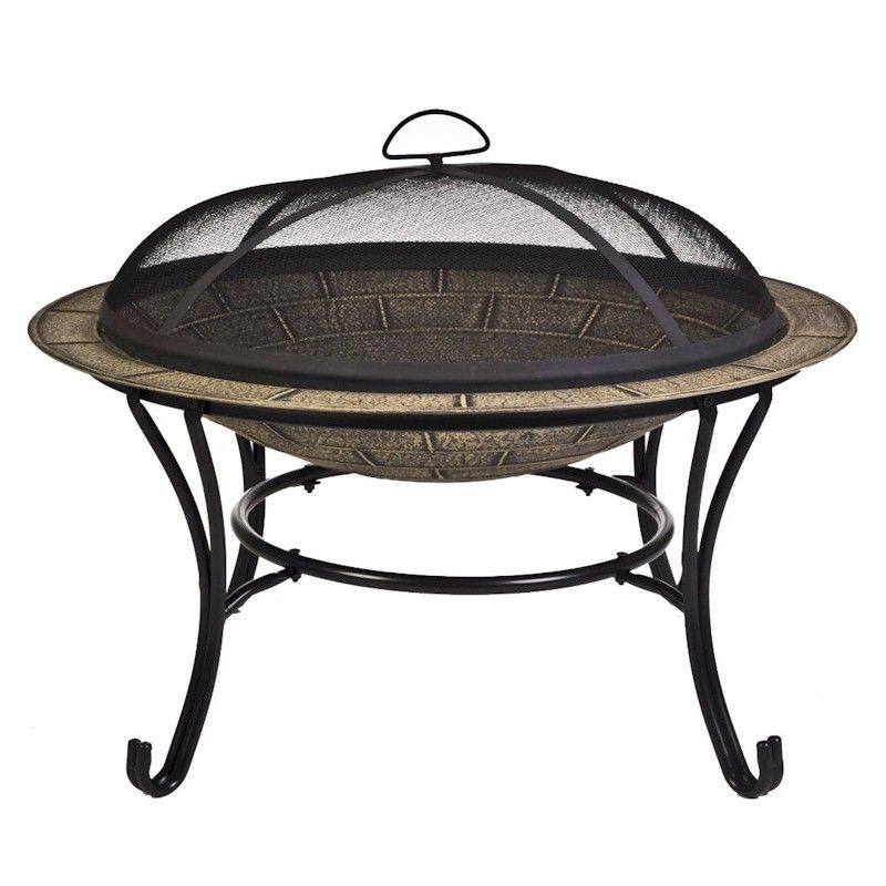 CobraCo Round Cast Iron Brick Finish Fire Bowl