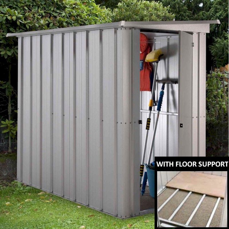  54PEZ Pent Metal Shed 5x4 with Floor Support Kit - One Garden