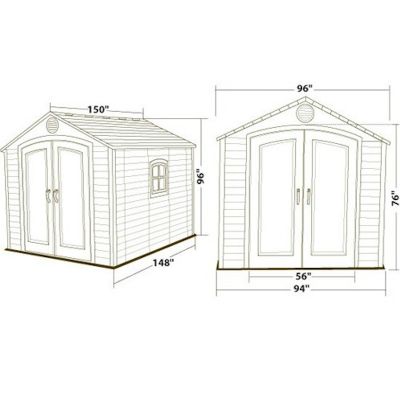 X+12+Plastic+Shed Lifetime Apex Plastic Shed 8x12 - One Garden