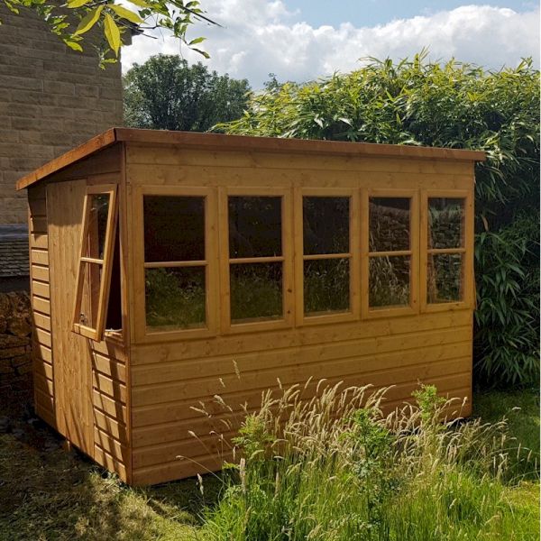 Shire Sun Pent Potting Shed 8x8 - Left Door