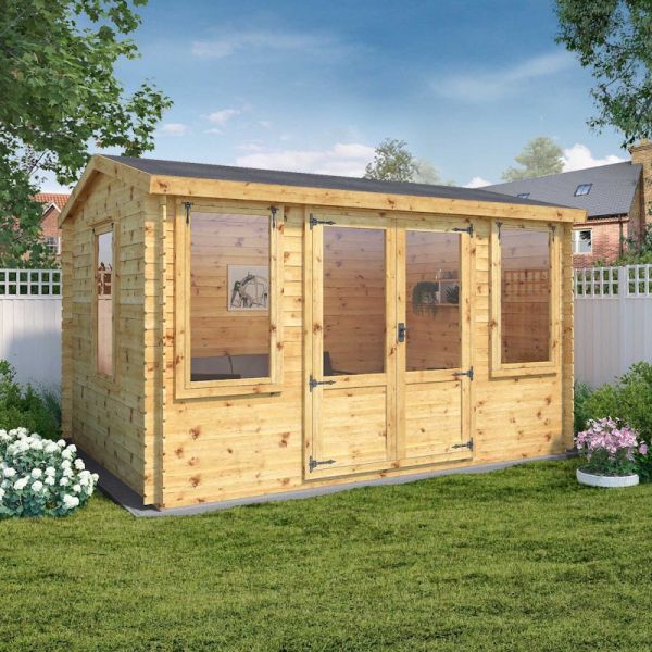 Mercia Reverse Apex Log Cabin 4m x 3m - 19mm-58055 