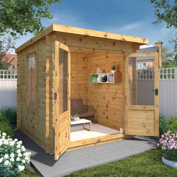 Mercia Pent Log Cabin 2.4m x 2.4m - 19mm