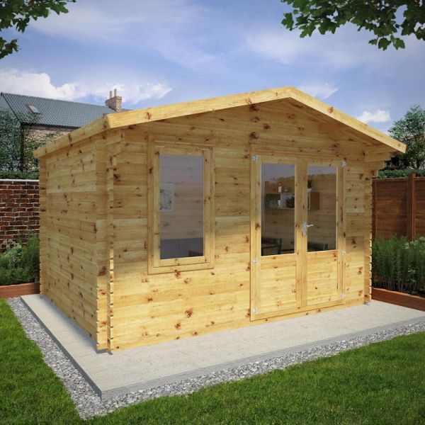 Mercia Retreat Log Cabin 4m x 3m - 28mm - Double Glazed-58058 