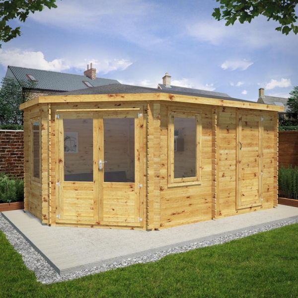 Mercia Corner Lodge Plus 5m x 3m - 34mm - Double Glazed-58071 