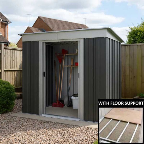 Yardmaster 84APZ Pent Metal Shed with Floor Support Frame 2.24 x 1.04m