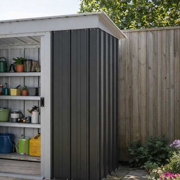 Yardmaster 84APZ Pent Metal Shed with Floor Support Frame 2.24 x 1.04m