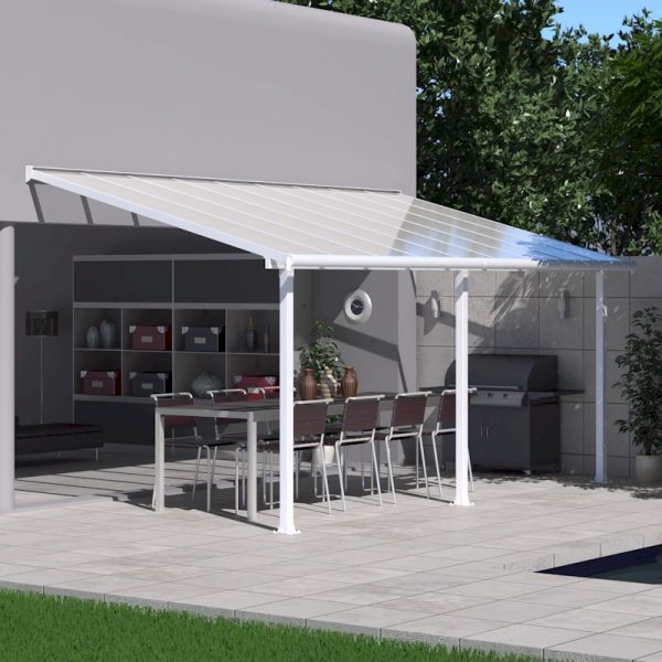 Palram - Canopia Olympia Patio Cover 3m x 5.46m White Clear-58513 