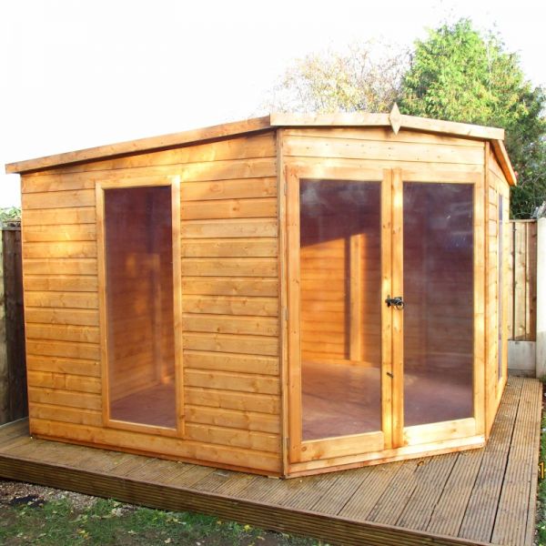 Shire Honey Brown Barclay Corner Summerhouse 10X10 Size 10
