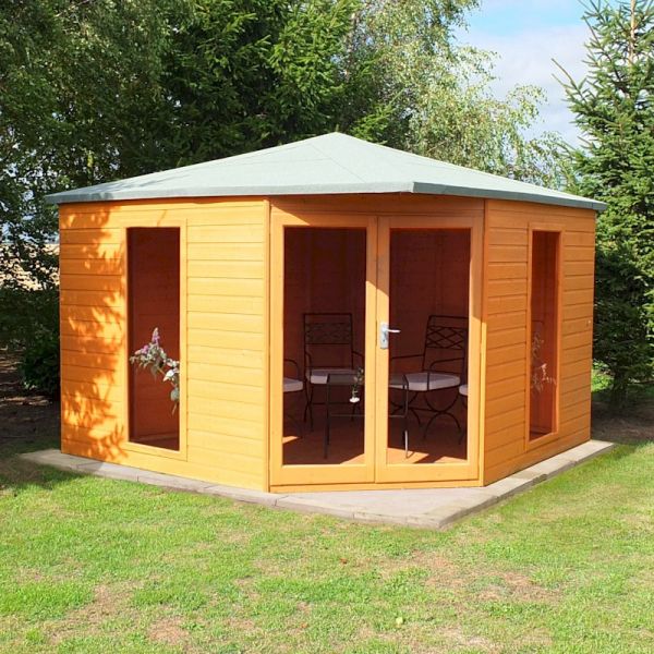 Shire Honey Brown Larkspur Summerhouse 10X10 Size 10