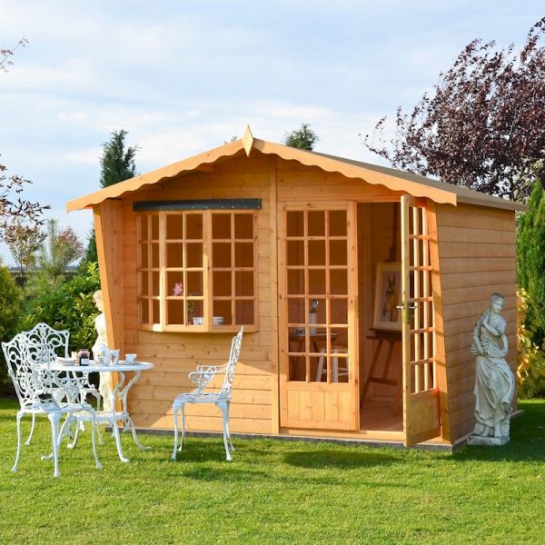 Shire Honey Brown Sandringham Summerhouse 10X10 Size 10