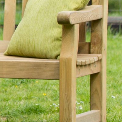 Zest Emily 2 Seater Bench with Dark Grey Seat Pad