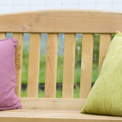 Zest Emily 2 Seater Bench with Dark Grey Seat Pad