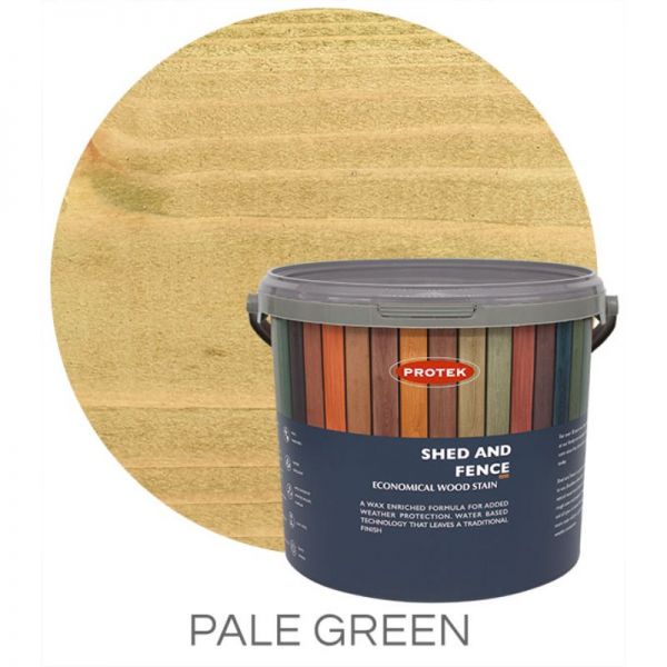 Protek Green Shed And Fence Stain - Pale Litre Size 5