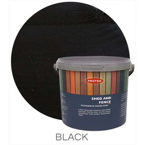 Protek Black Shed And Fence Stain - 25 Litre