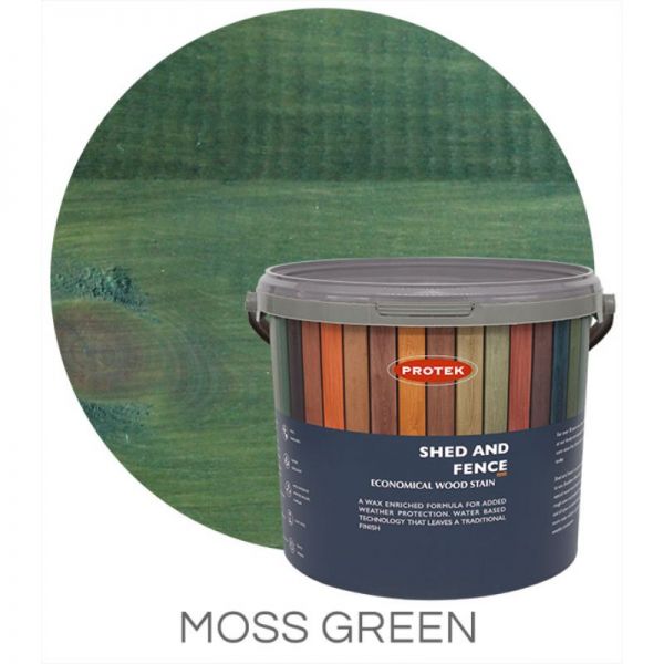 Protek Shed and Fence Stain - Moss Green 25 Litre