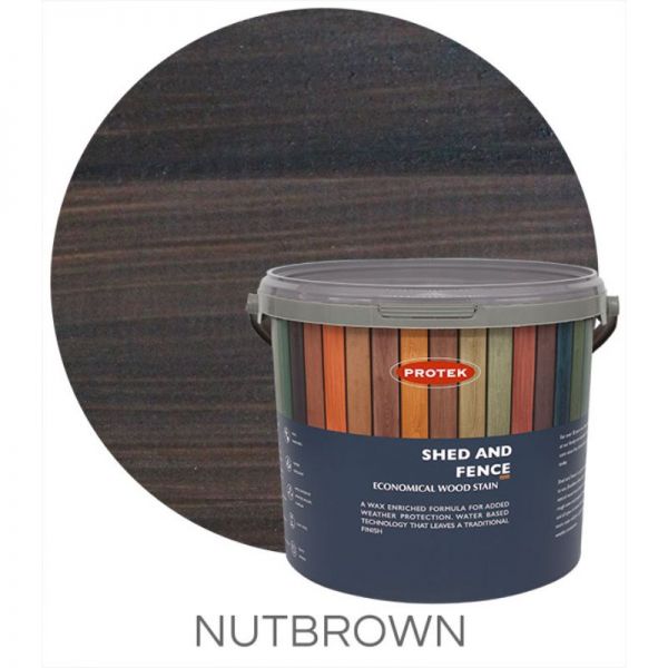 Protek Brown Shed And Fence Stain - Nut Litre Size 25