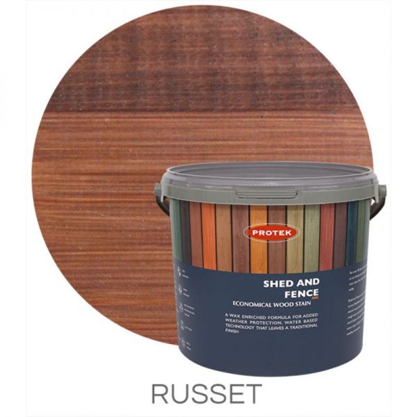 Protek Shed and Fence Stain - Russet 25 Litre