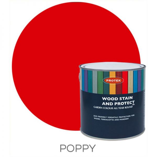 Protek Red Wood Stain & Protector - Poppy Litre Size 1