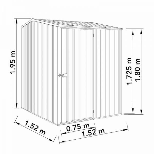 Absco Premier Monument Metal Shed 1.52m x 1.52m