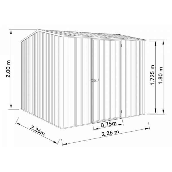 Absco Premier Monument Metal Shed 2.26m x 2.26m