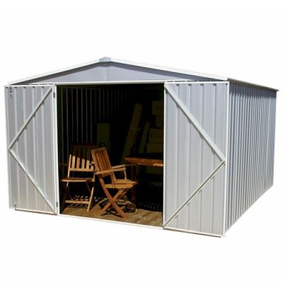 absco regent titanium metal shed 3.66 x 3.0m - one garden