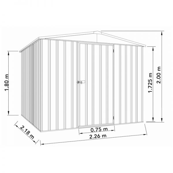 Absco Regent Woodland Grey Metal Shed 2.26m x 2.18m