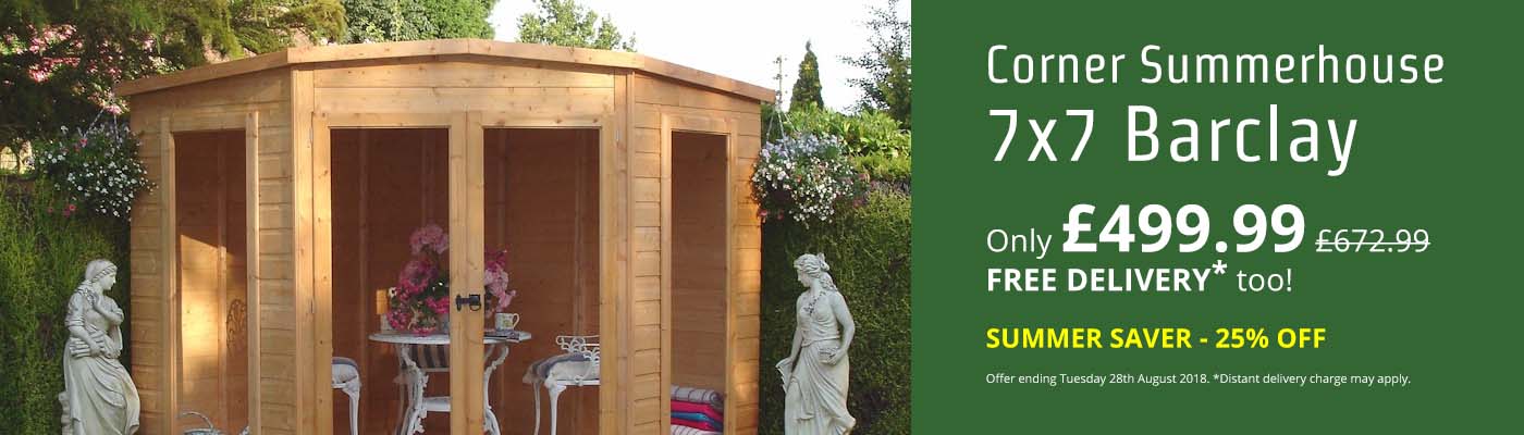 Shire Barclay 7x7 Corner Summerhouse - Summer Saver