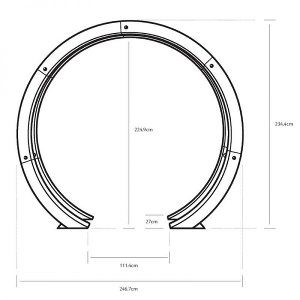 Grange Free Standing Flower Circle Black (with Bolt Down Brackets)