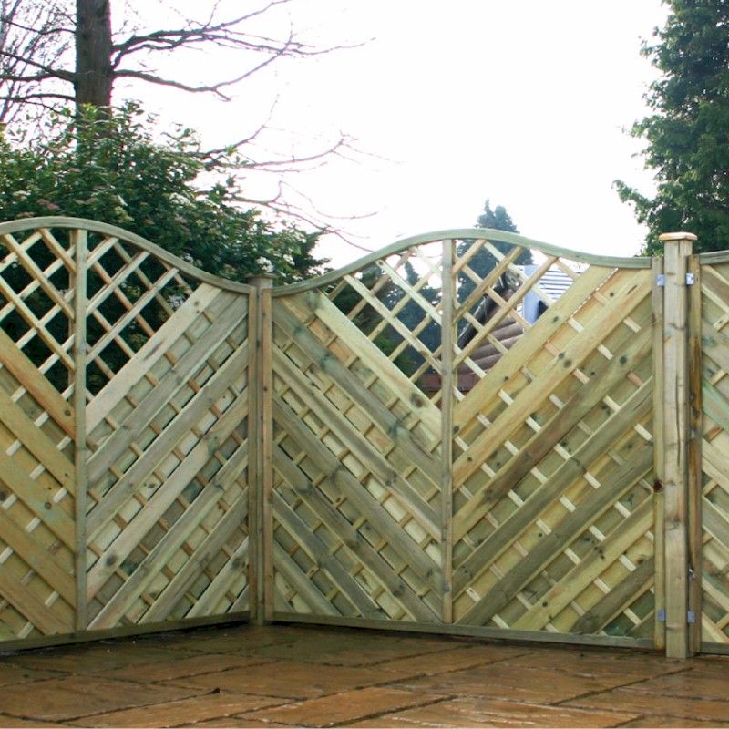 1.8m x 1.8m Chevron Weave Trellis Wavey Pressure Treated Panel