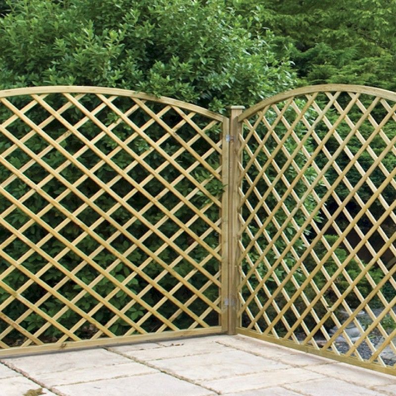 0.6m x 1.8m Diamond Trellis Convex Pressure Treated Panel