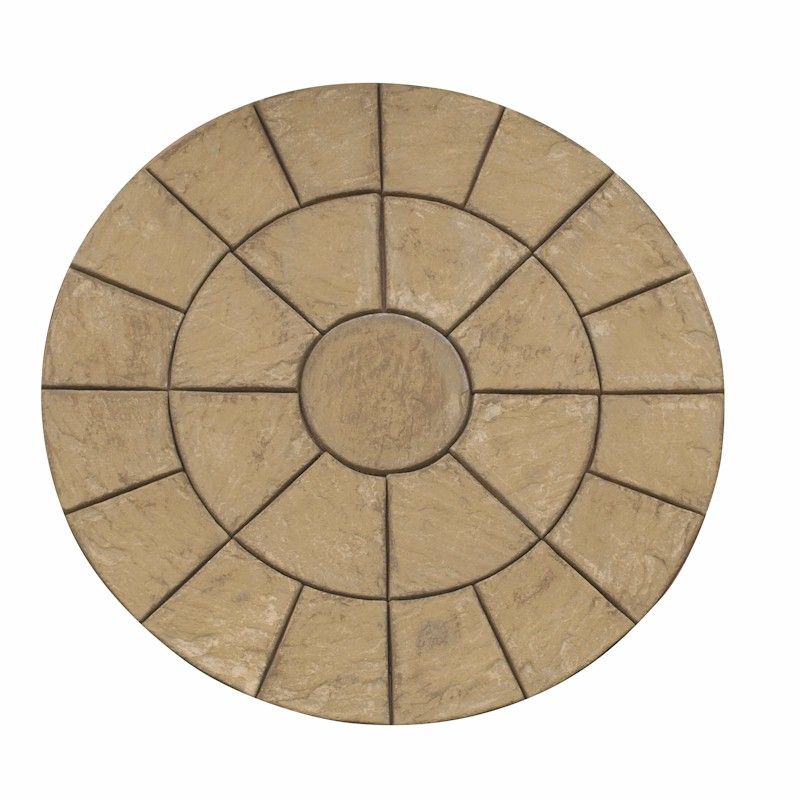 DecoPak Oxford Antique Buff Circle Paving Kit 2.4m One Garden