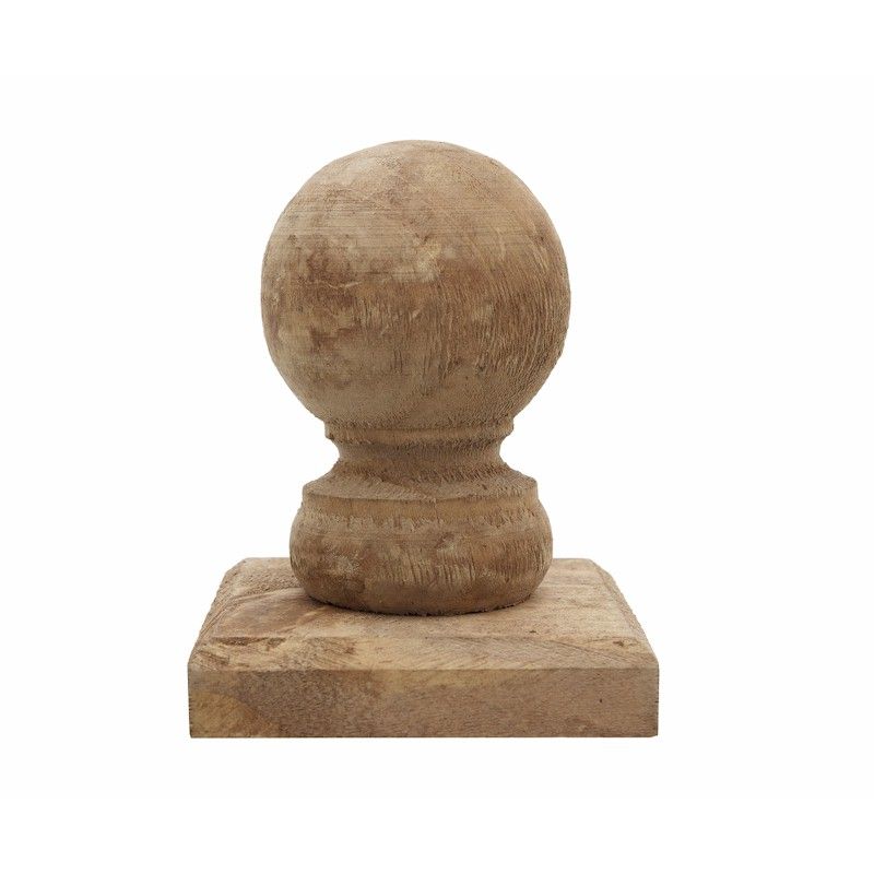 Grange Ball Finial Brown Timber Post Cap