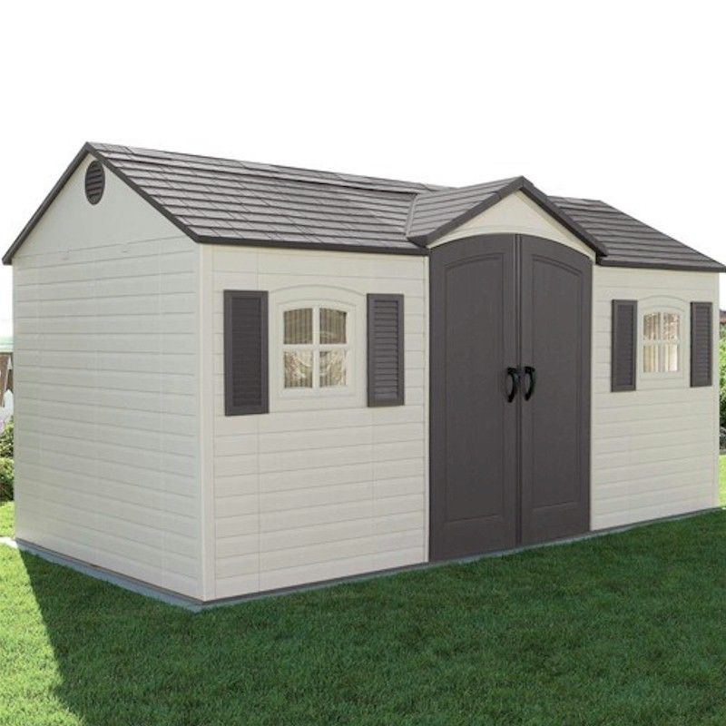 lifetime apex plastic shed 15x8 - one garden