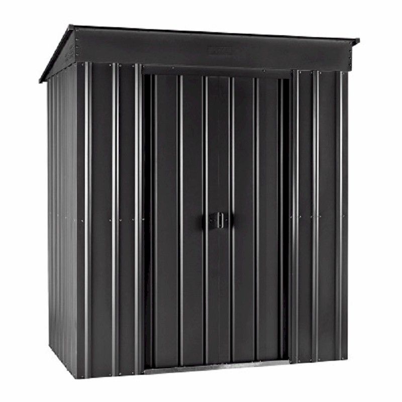 Lotus Pent 5x3 Anthracite Grey Metal Shed - One Garden