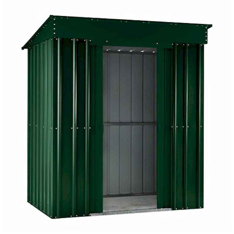 Lotus Pent 6x3 Heritage Green Metal Shed - One Garden