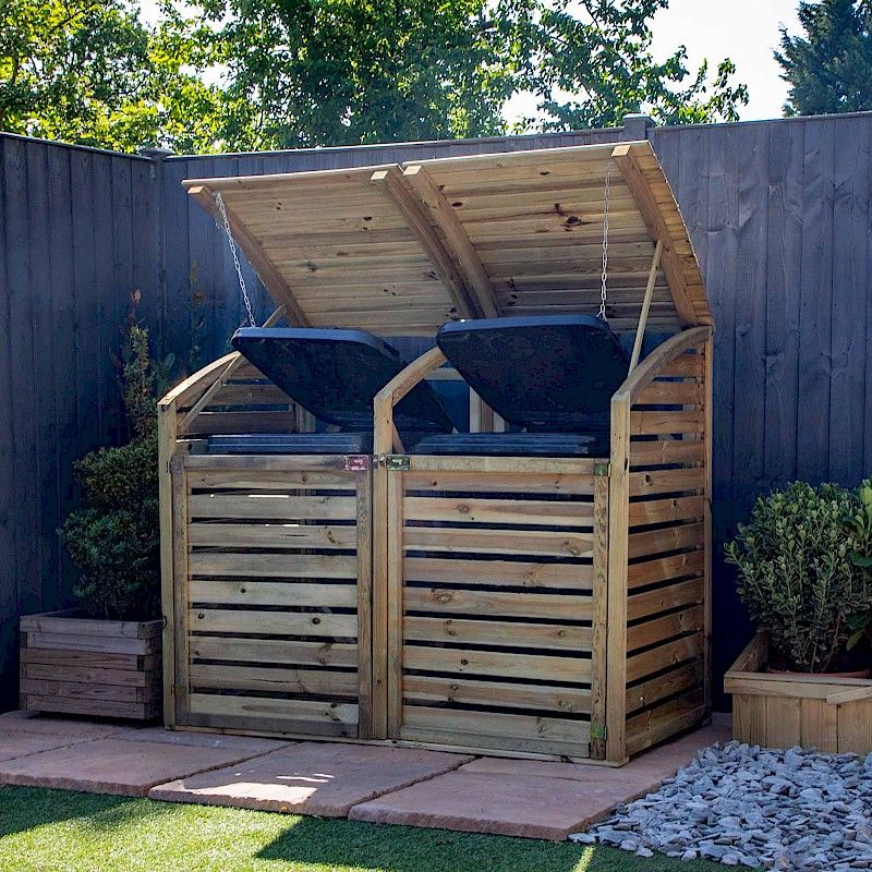 Mercia Pressure Treated Double Bin Store One Garden
