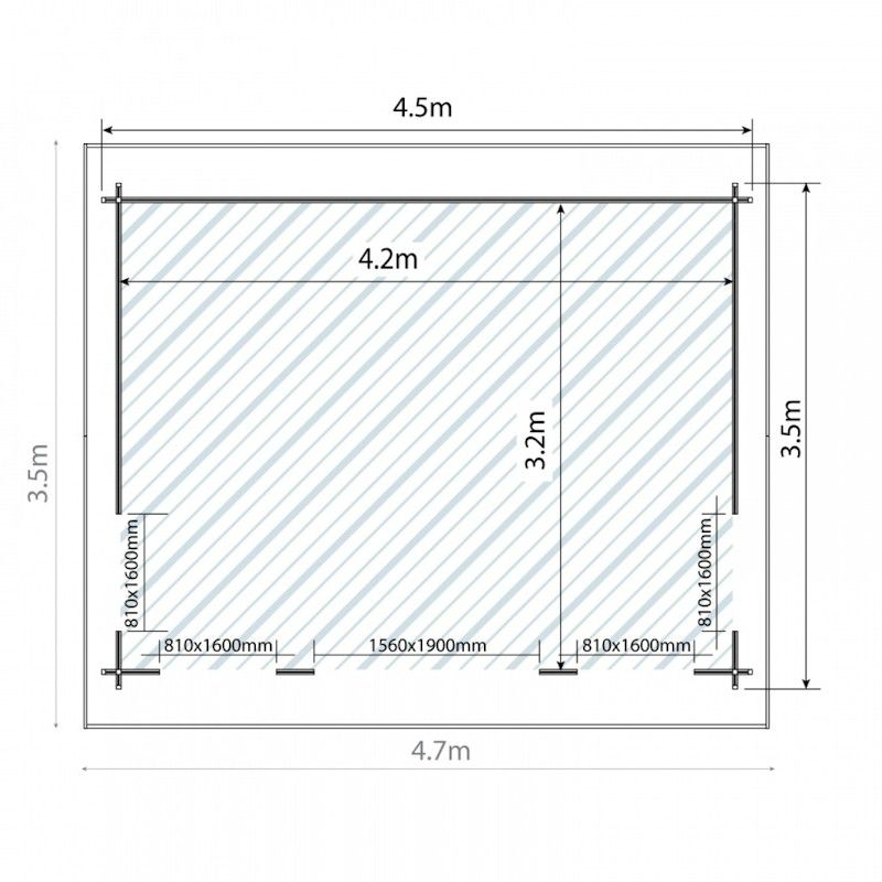 Millbrook Home Office Director Double-Glazed 34mm Log Cabin 4.5 x 3.5m
