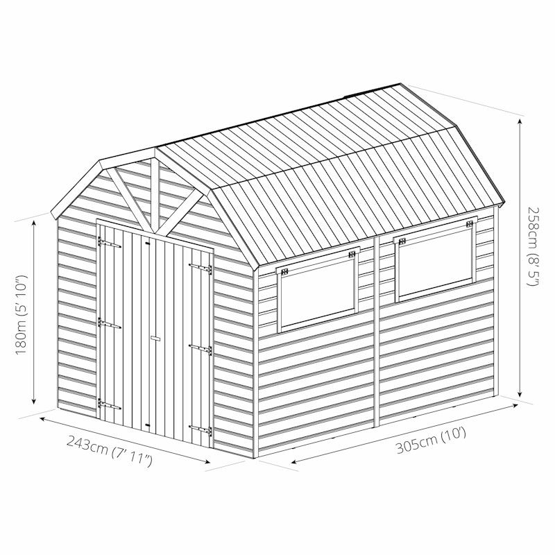 8 x 8 mercia overlap apex shed - elbec garden buildings