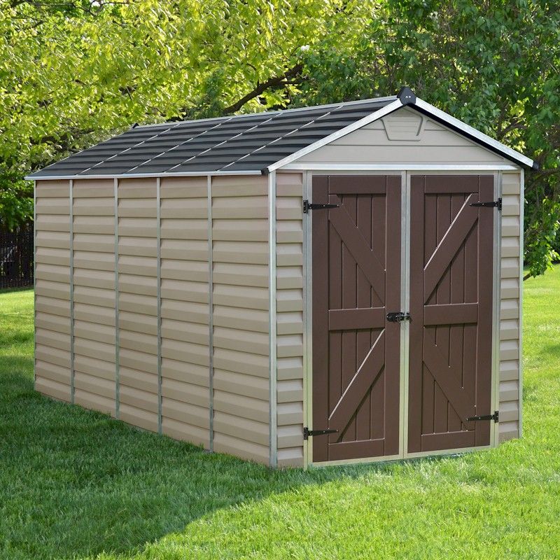 Palram Skylight Tan Plastic Shed 6x12 - One Garden