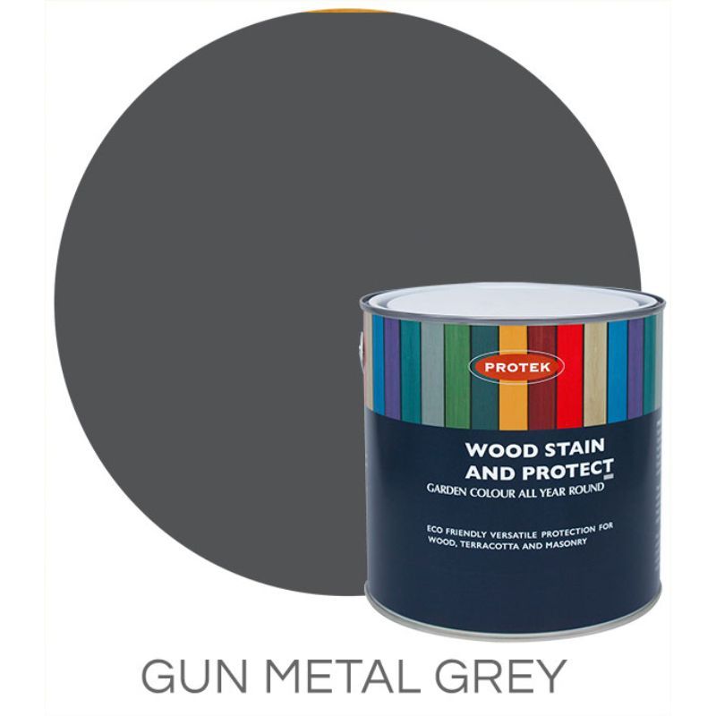 Protek Wood Stain & Protector Gun Metal Grey 5 Litre One Garden