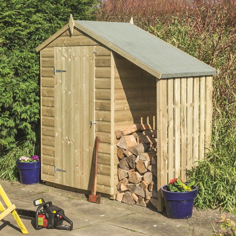 Rowlinson Oxford Shed 4x3 with Lean-to - One Garden
