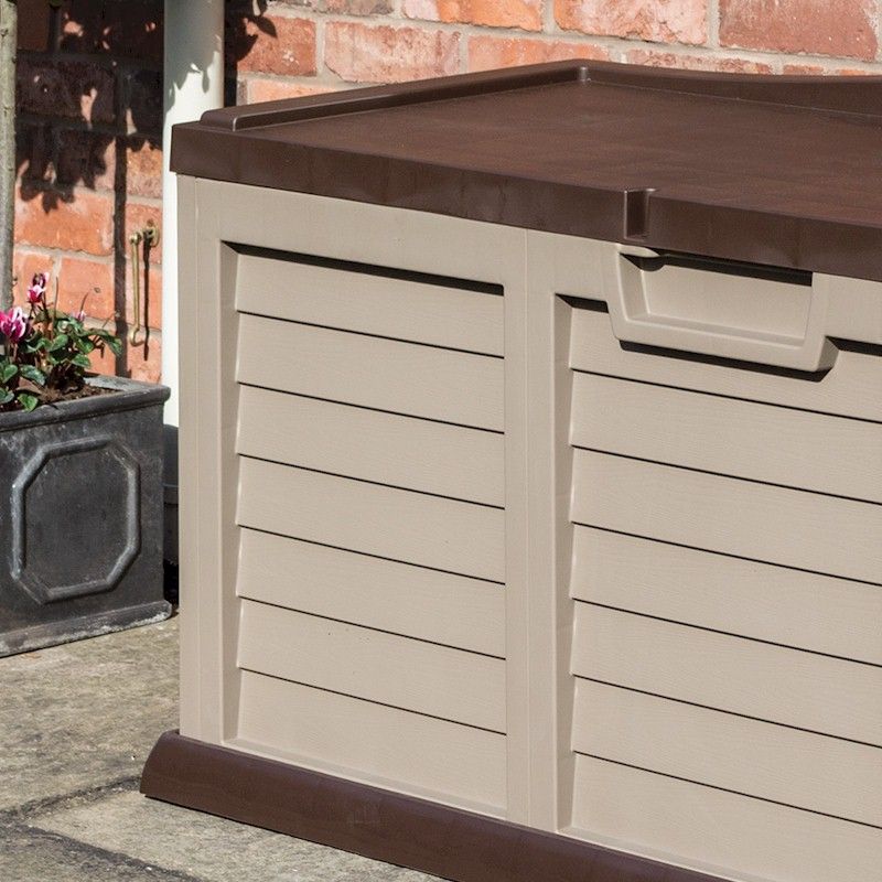 Rowlinson Plastic Storage BoxBench Mocha One Garden