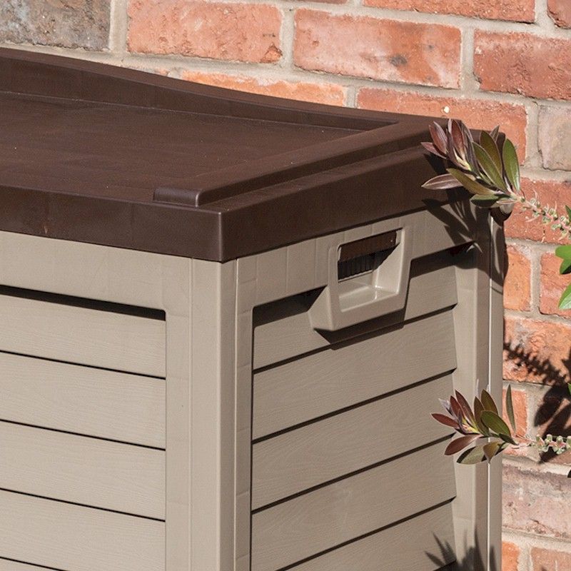 Rowlinson Plastic Storage BoxBench Mocha One Garden