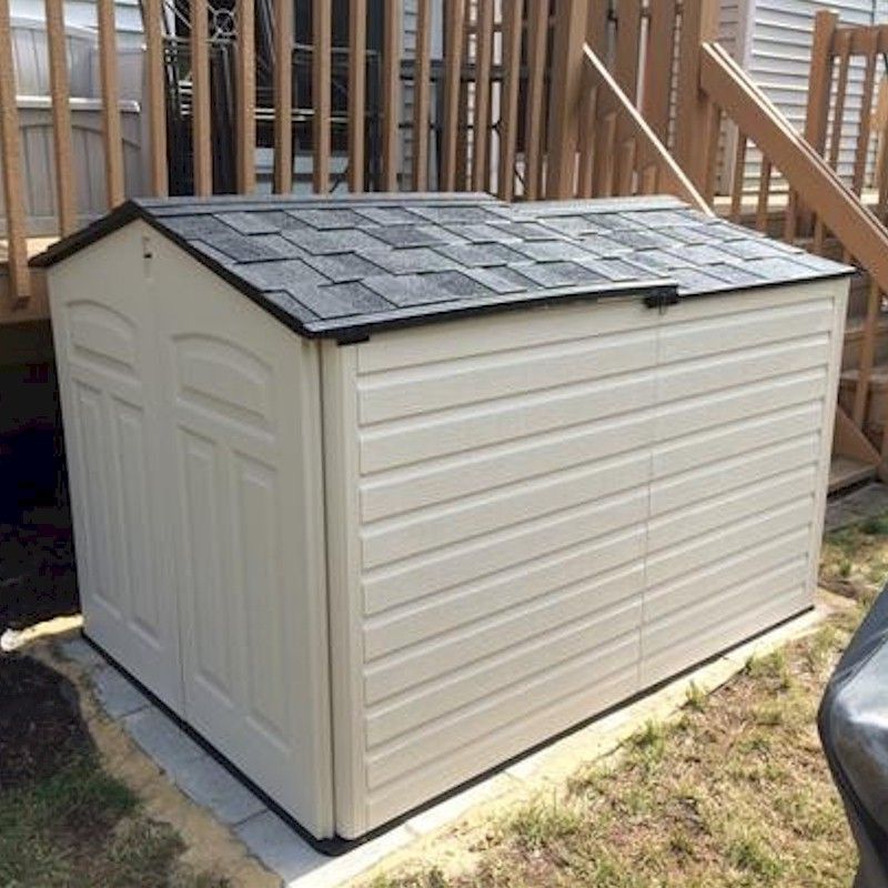 Rubbermaid 5x6 Sliding Roof Plastic Shed One Garden