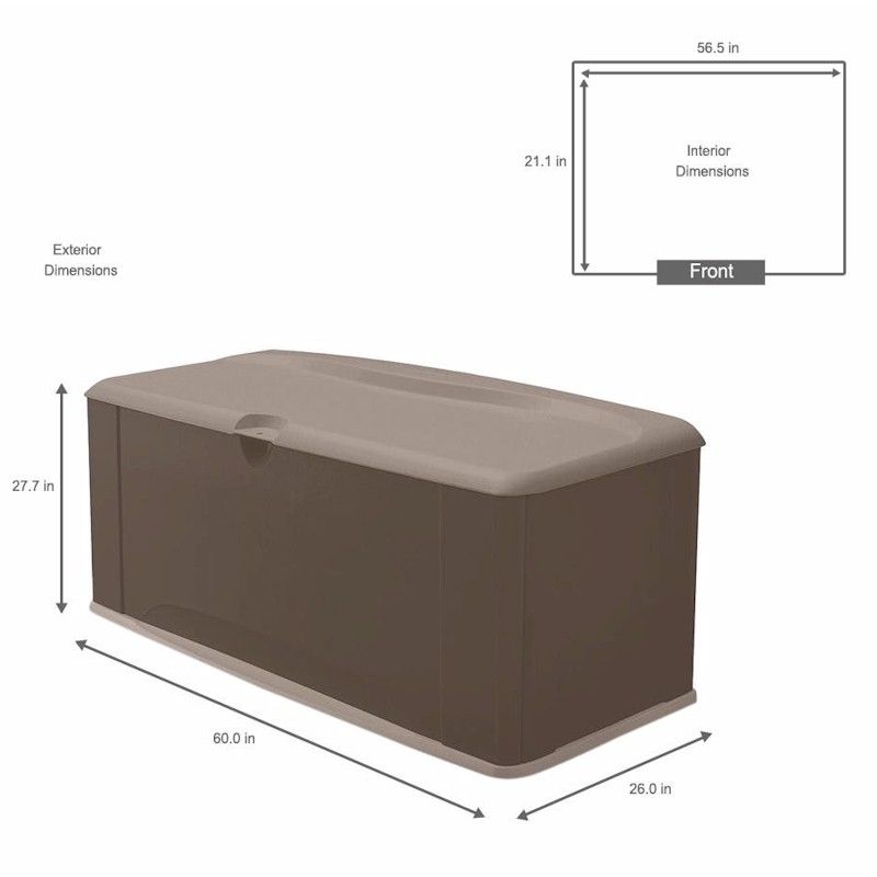 Rubbermaid XL Deck Box Plastic Storage Unit One Garden