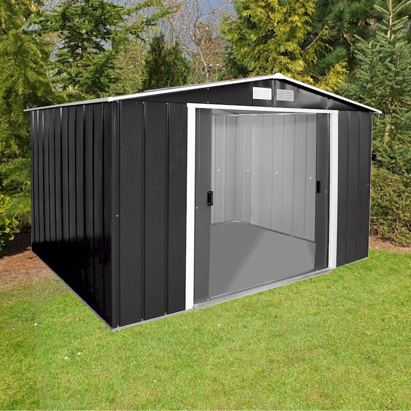 Sapphire Apex 10x8 Anthracite Metal shed - One Garden