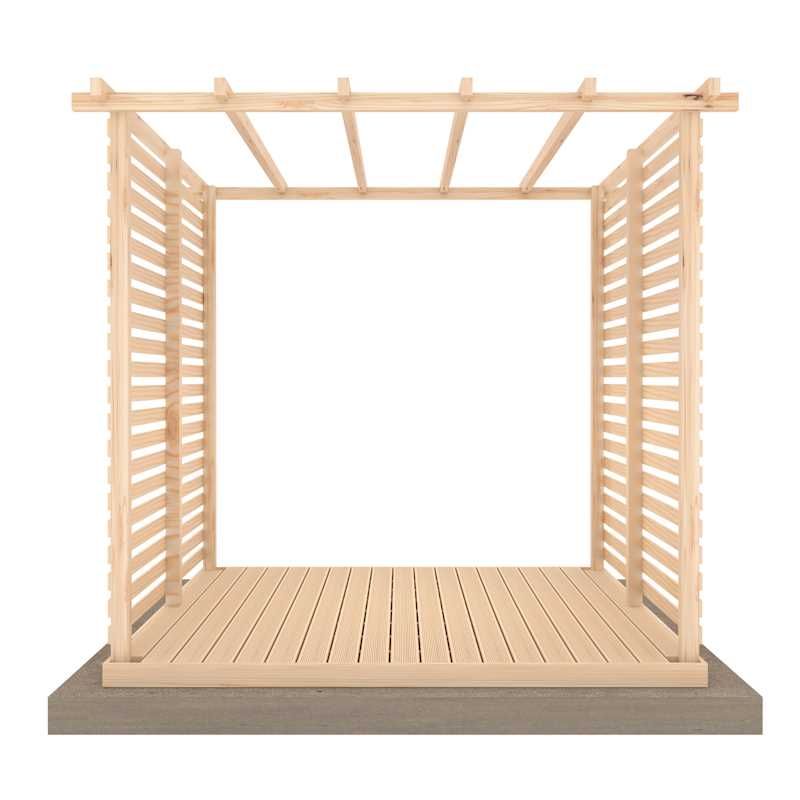 Shire Ivy Pergola Kit 8x8 with Decking and Sides - One Garden