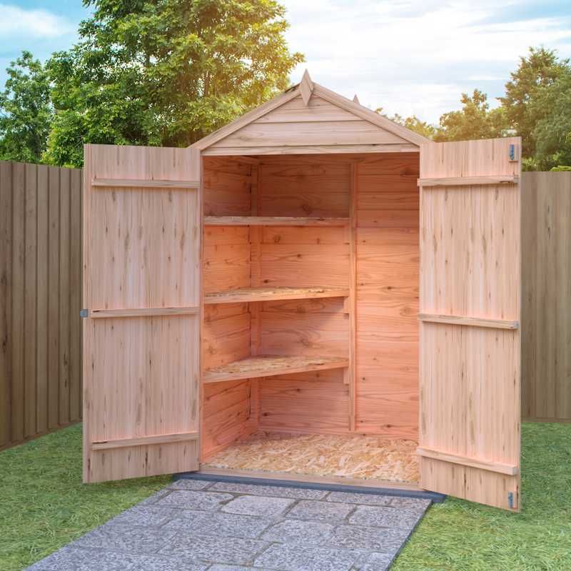 Shire Overlap Windowless Shed 4x3 with Shelves