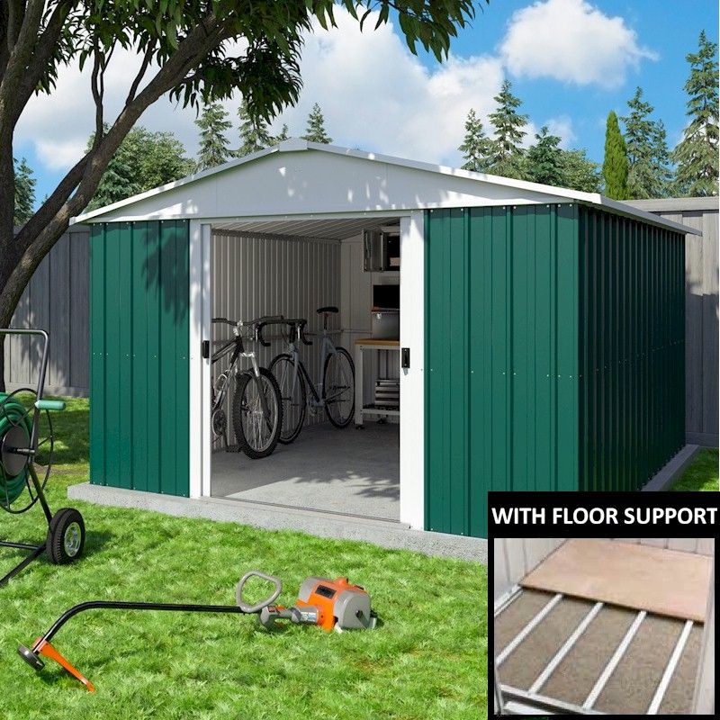 yardmaster 1013geyz metal shed 13x10 with floor support